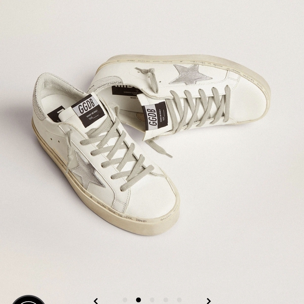 Golden Goose White Sneakers with Silver Star